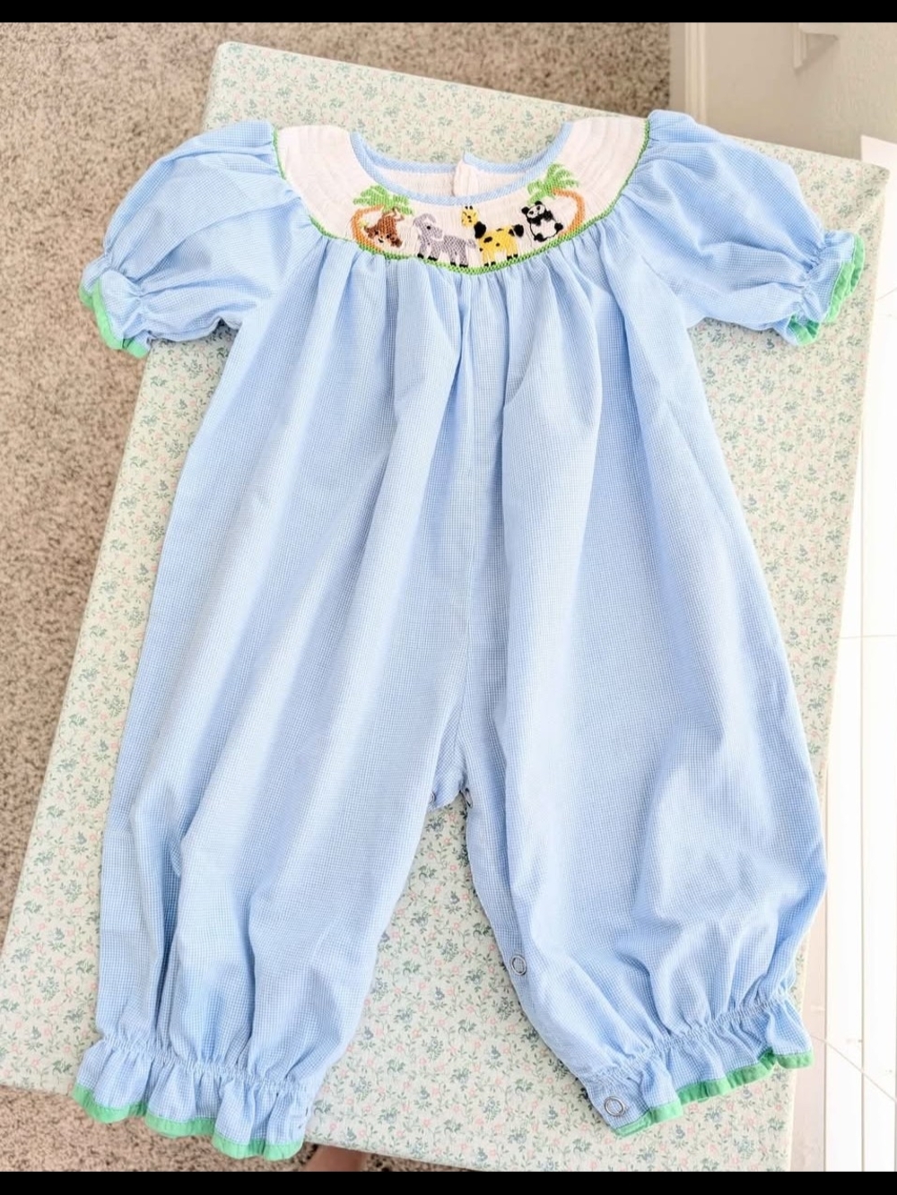 18 Mos Smocked Zoo Animal Bubble Romper